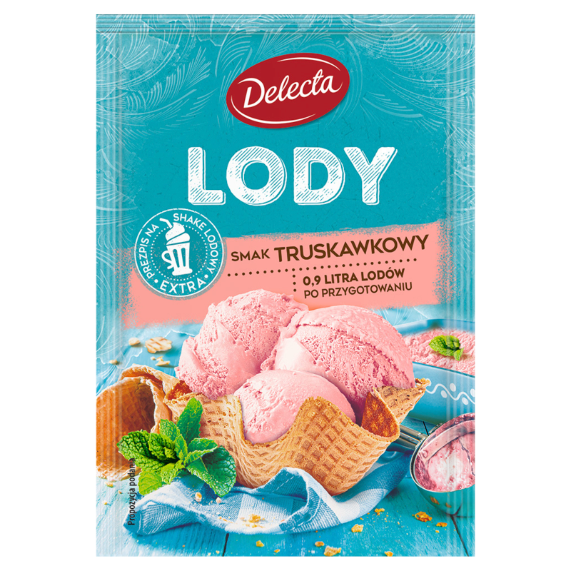 DELECTA Lody o smaku truskawkowym (w proszku) frisco.pl