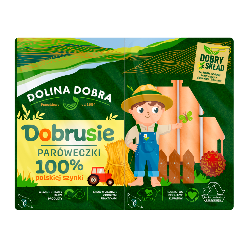 DOLINA DOBRA Parówki Dobrusie 100% mięsa bez konserwantów