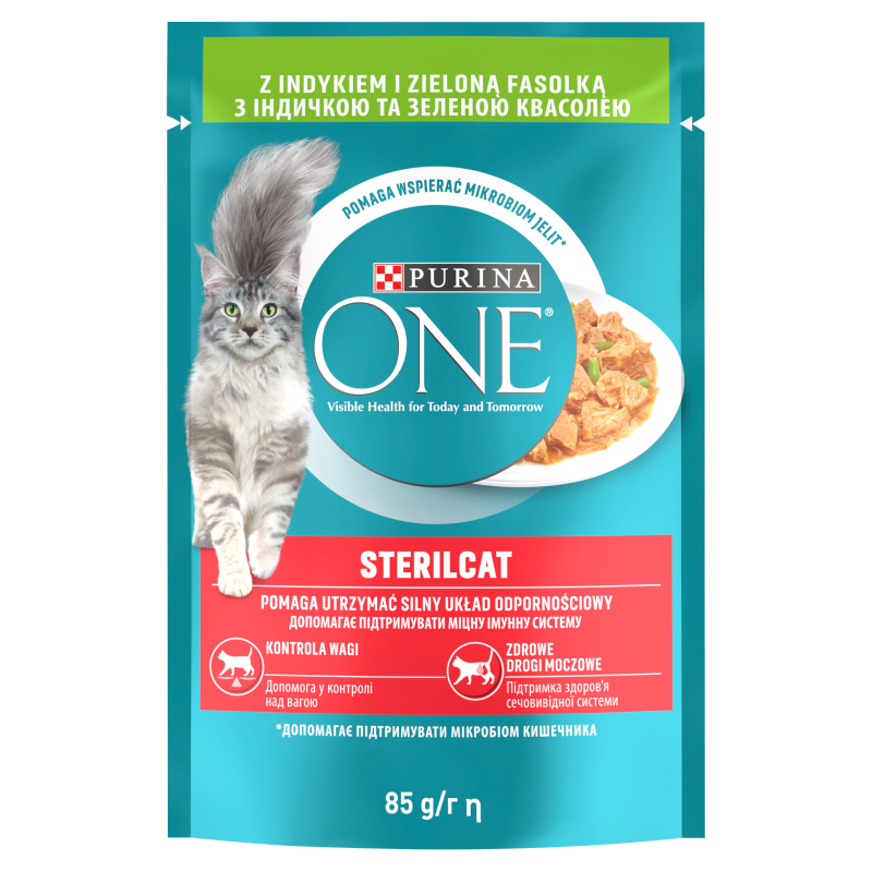 PURINA ONE Sterilcat Pokarm dla kota Indyk i Zielony Groszek