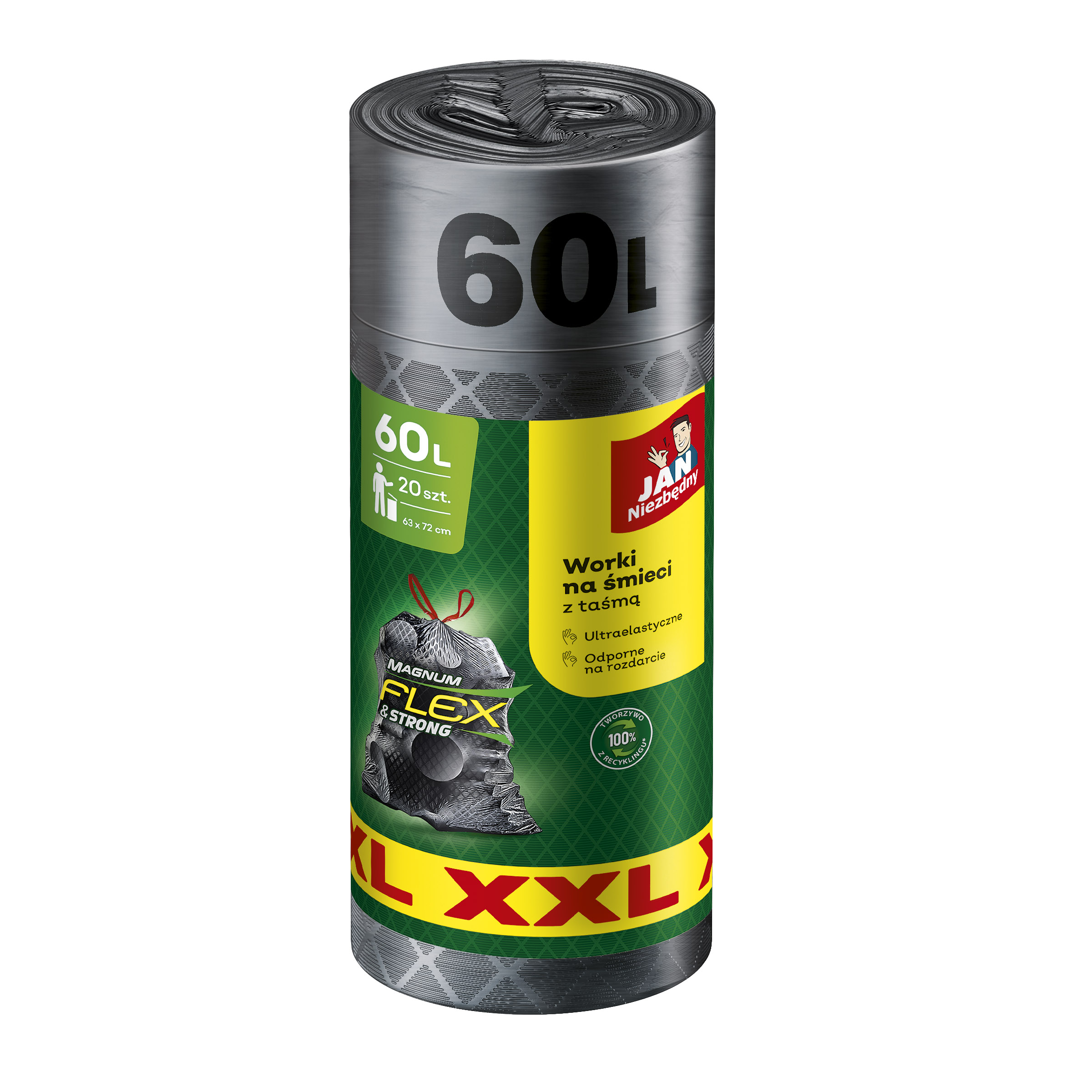 JAN NIEZBĘDNY Magnum Flex XXL Worki na śmieci 60l 20szt.