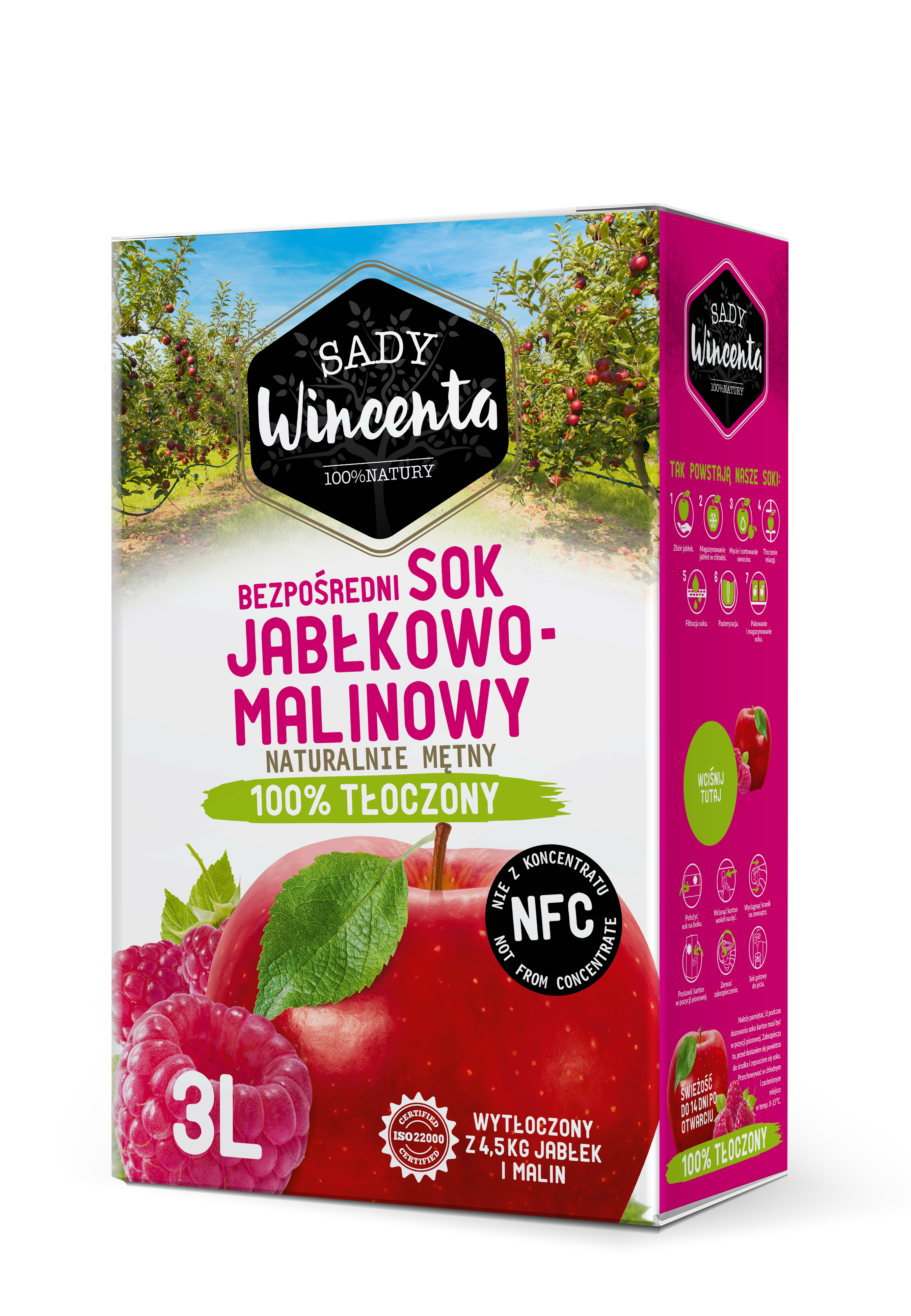 SADY WINCENTA Sok jabłko-malina