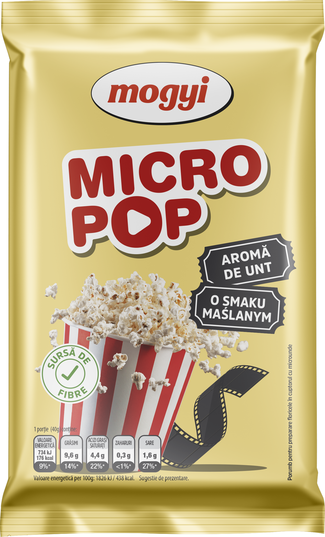 MOGYI Micropop - popcorn do mikrofali o smaku maślanym