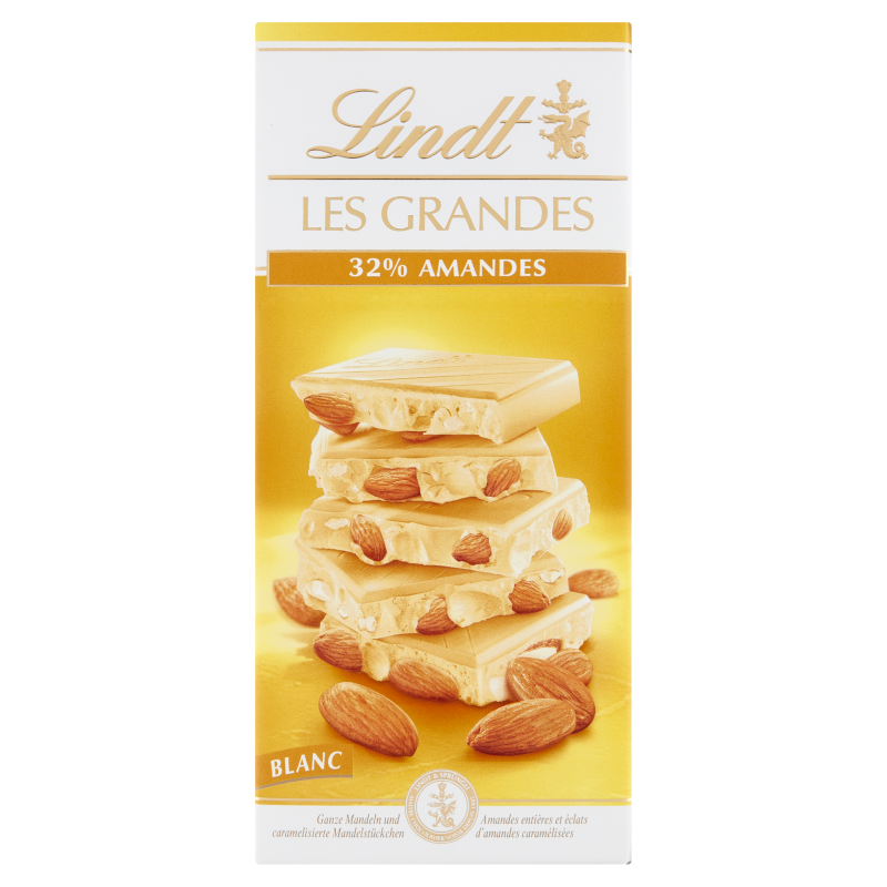 LINDT Szwajcarska biała czekolada z migdałami