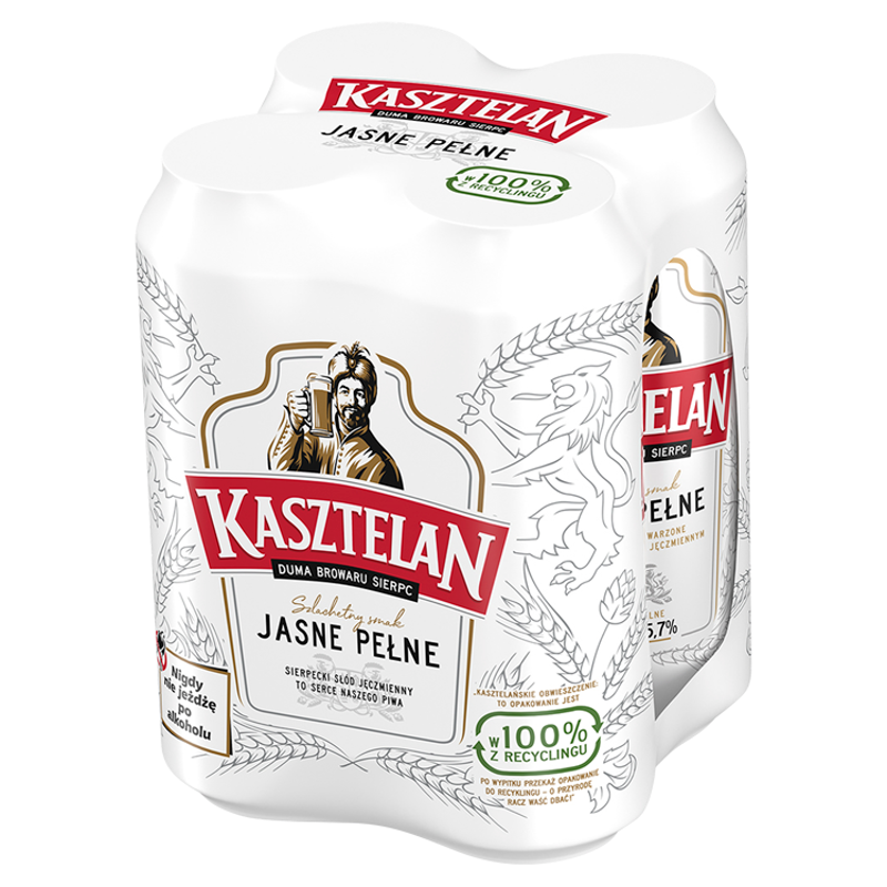 KASZTELAN Jasne Pełne Piwo 4x500ml (puszka)