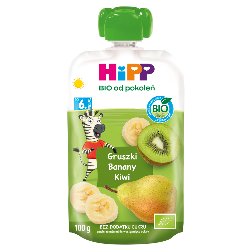 HIPP Mus owocowy gruszki-banany-kiwi po 6. miesiącu