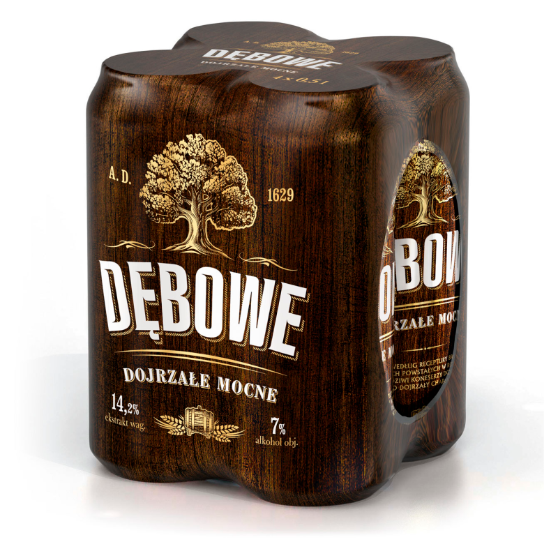 DĘBOWE MOCNE Piwo jasne 4x500ml (puszka)