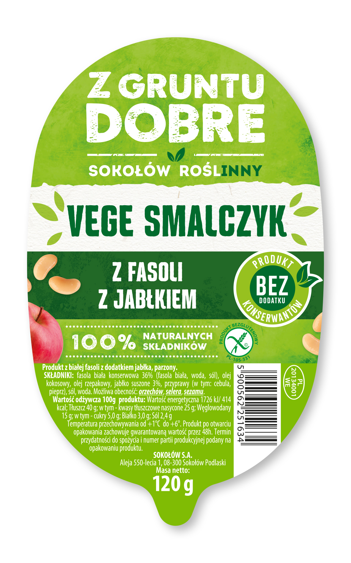 Z GRUNTU DOBRE Smalczyk z fasoli z jabłkiem