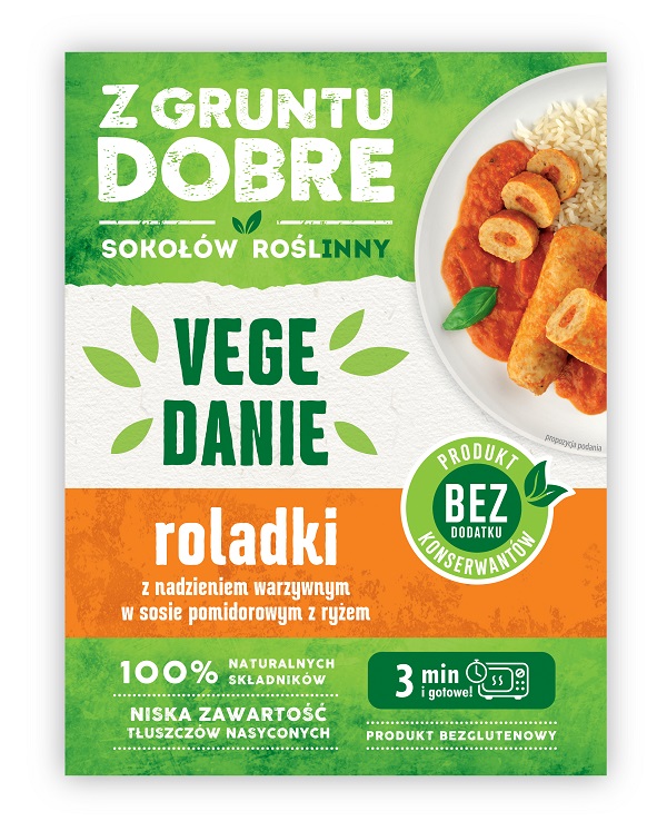 Z GRUNTU DOBRE Roladki z nadzieniem warzywnym w sosie pomidorowym z ryżem
