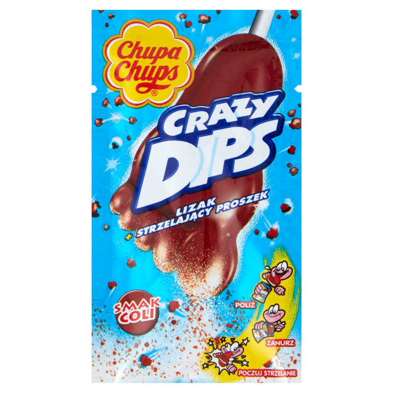 CHUPA CHUPS Strzelający Lizak Crazy Dips o smaku coli