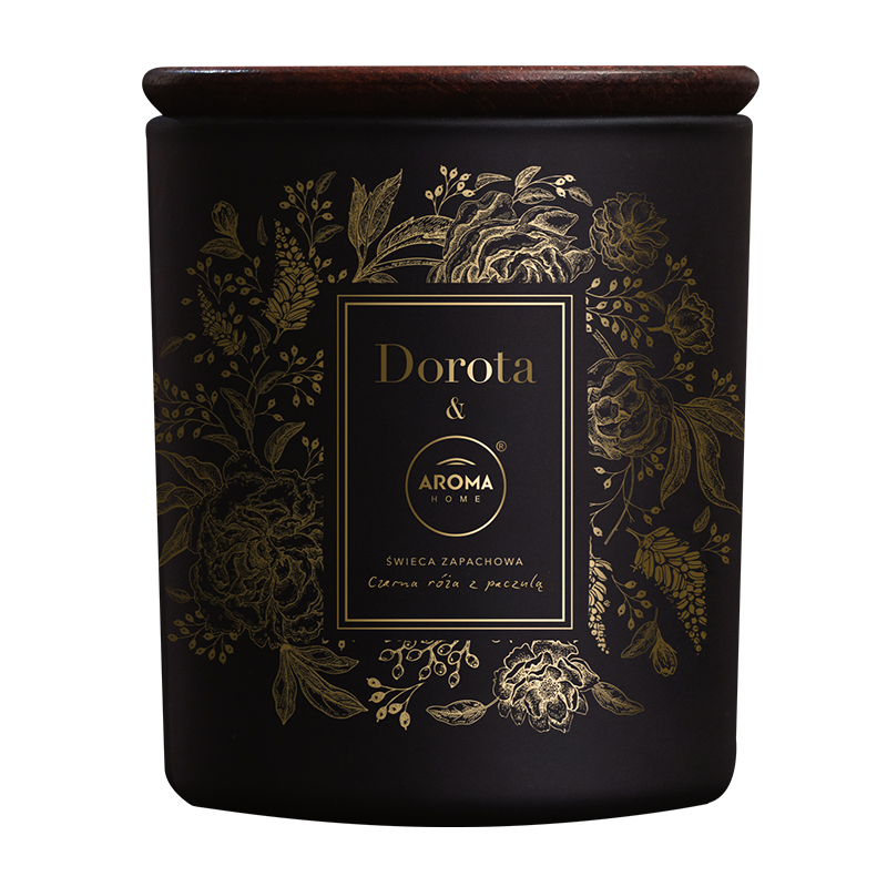 AROMA HOME & Dorota Świeca zapachowa Czarna Róża z Paczulą