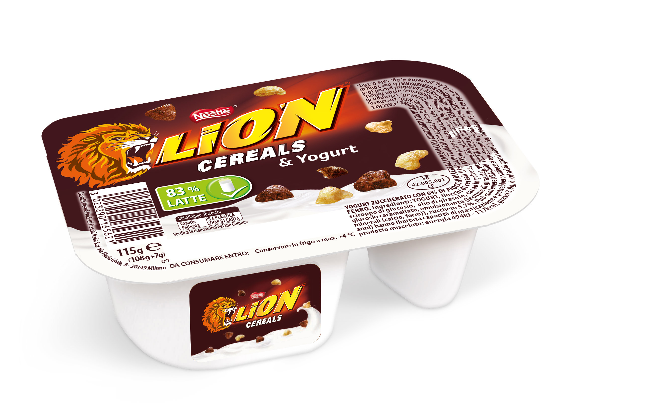 LION Jogurt naturalny z karmelizowanymi płatkami zbożowymi