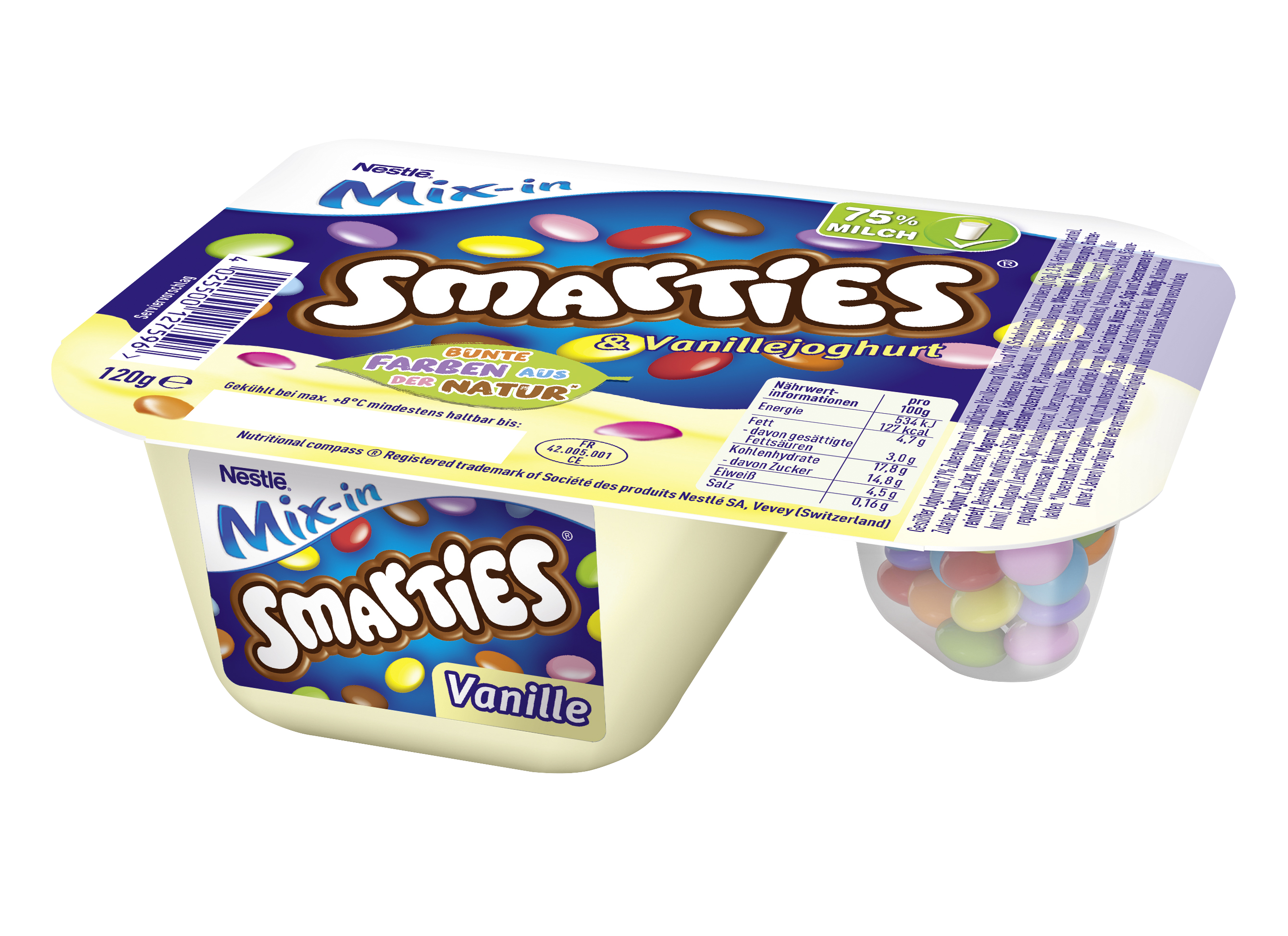 SMARTIES Jogurt naturalny z kawałkami czekolady mlecznej w cukrowej skorupce