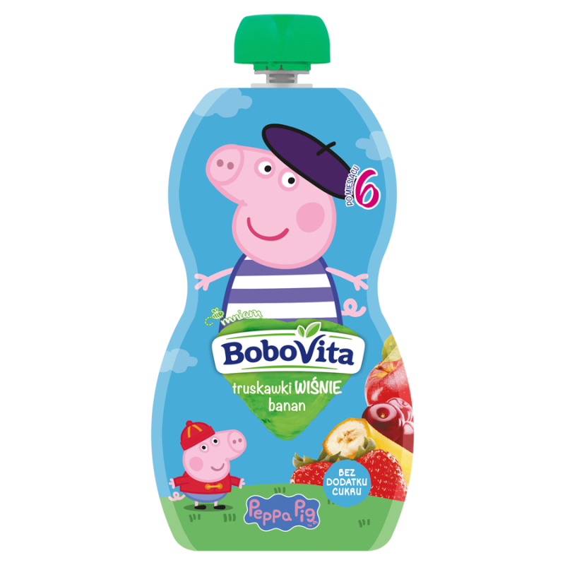 BOBOVITA Mus truskawki, wiśnie, banany po 6 miesiącu Świnka Peppa frisco.pl