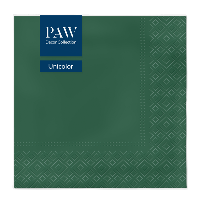 PAW DECOR COLLECTION Serwetki z bibuły 3-warstwowej jednokolorowe Holly Green