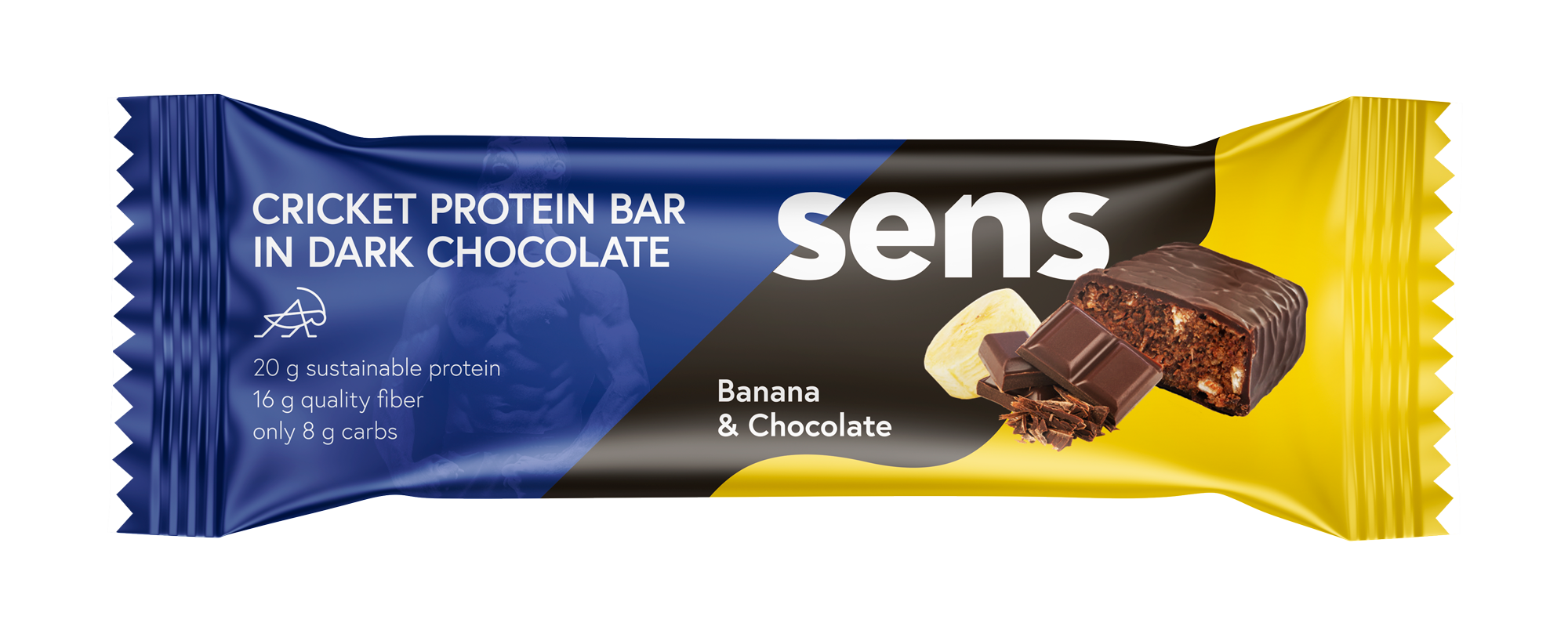 SENS Baton proteinowy ze świerszczy o smaku banana i czekolady
