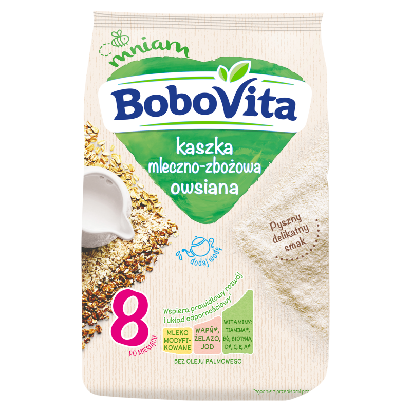BOBOVITA Kaszka mleczno-zbożowa owsiana - po 8 miesiącu frisco.pl
