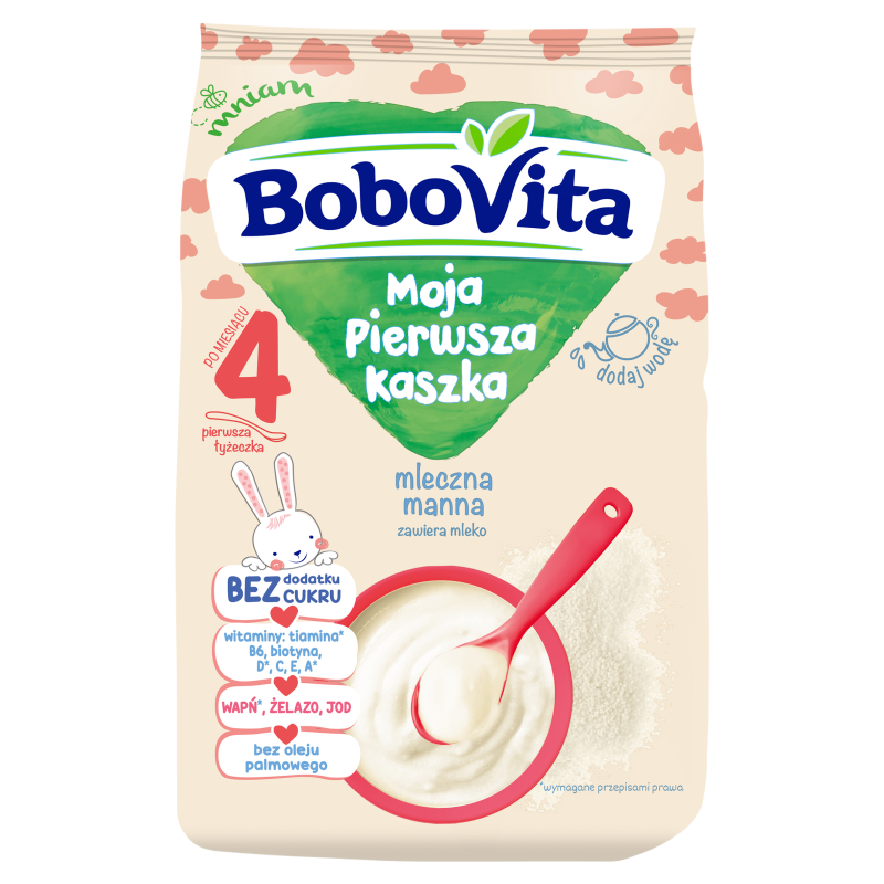 BOBOVITA Moja Pierwsza Kaszka mleczna manna dla niemowląt po 4 miesiącu frisco.pl