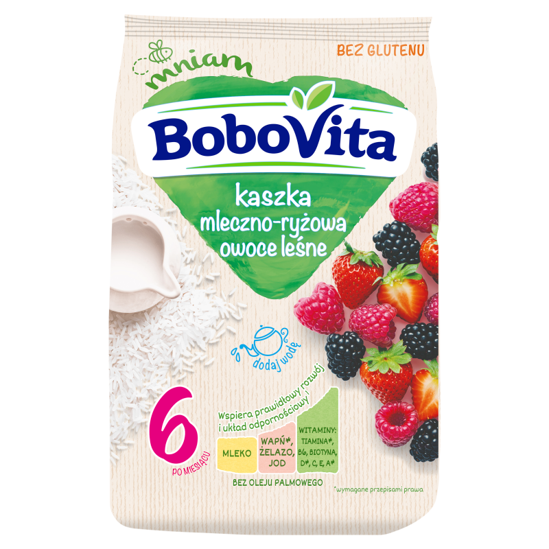 BOBOVITA Kaszka mleczno-ryżowa o smaku owoców leśnych - po 6 miesiącu