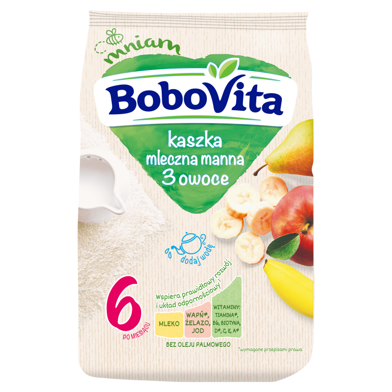 BOBOVITA Kaszka manna o smaku owocowym - po 6 miesiącu
