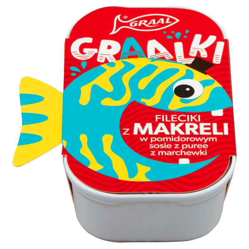 GRAAL GRAALKI Fileciki z makreli w pomidorowym sosie z puree z marchewki