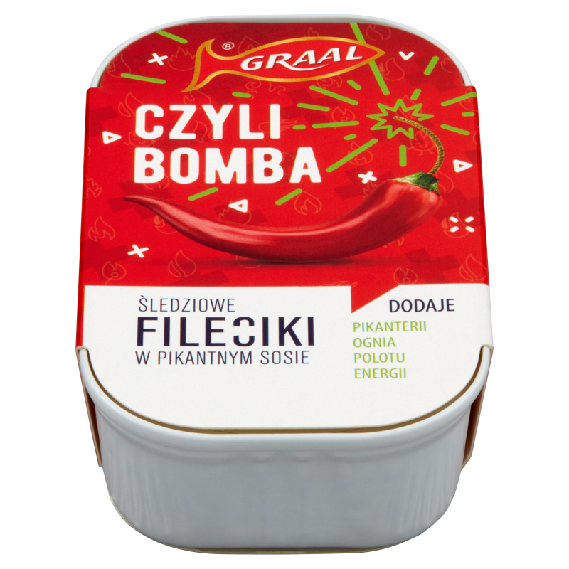 GRAAL Fileciki śledziowe w sosie pomidorowym z mozzarellą i papryką jalapeno frisco.pl