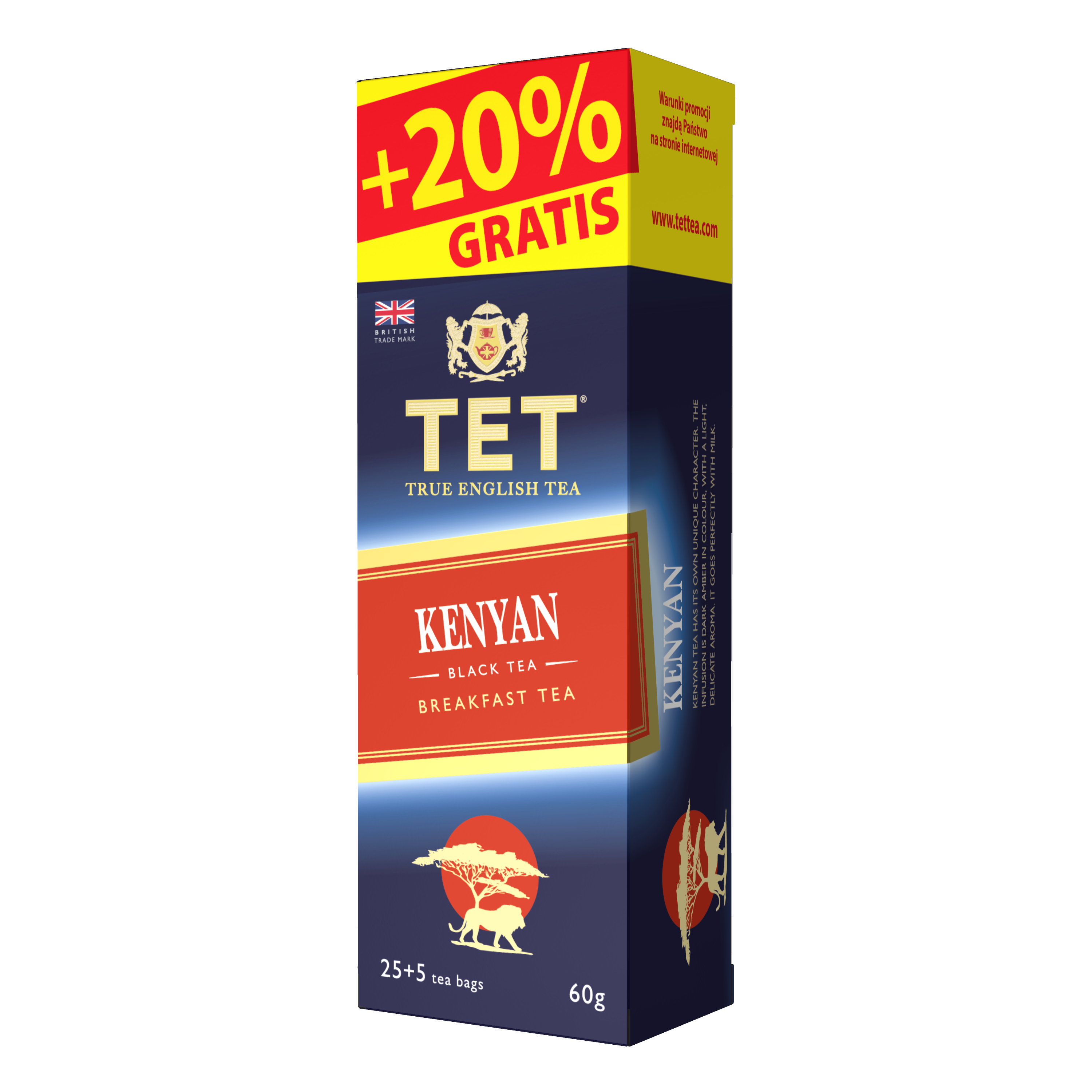 TET BRITISH EMPIRE TEA Kenyan Herbata czarna 25 torebek + 20% GRATIS