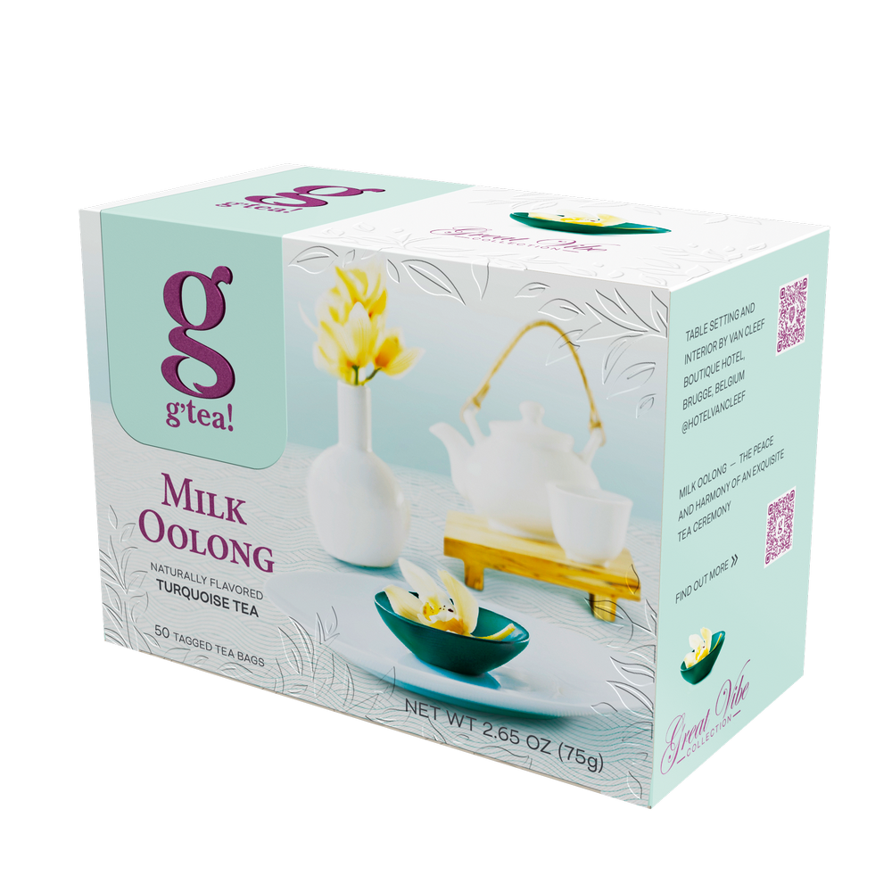 G'TEA! Milk Oolong Herbata turkusowa 50 torebek z zawieszką