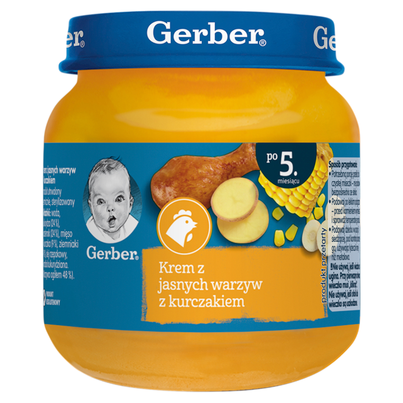 GERBER OBIADEK Krem z jasnych warzyw z kurczakiem dla niemowląt po 5 miesiącu