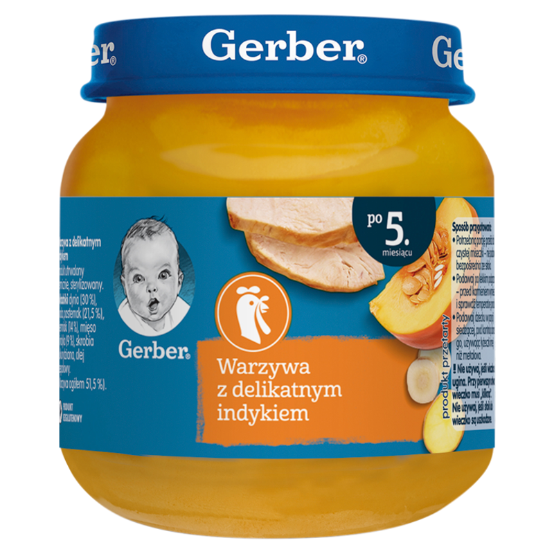 GERBER OBIADEK Indyk z dynią i ziemniaczkami dla niemowląt po 5 miesiącu frisco.pl
