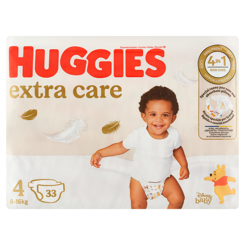 HUGGIES Extra Care Pieluchy rozmiar 4 (8-16kg) frisco.pl