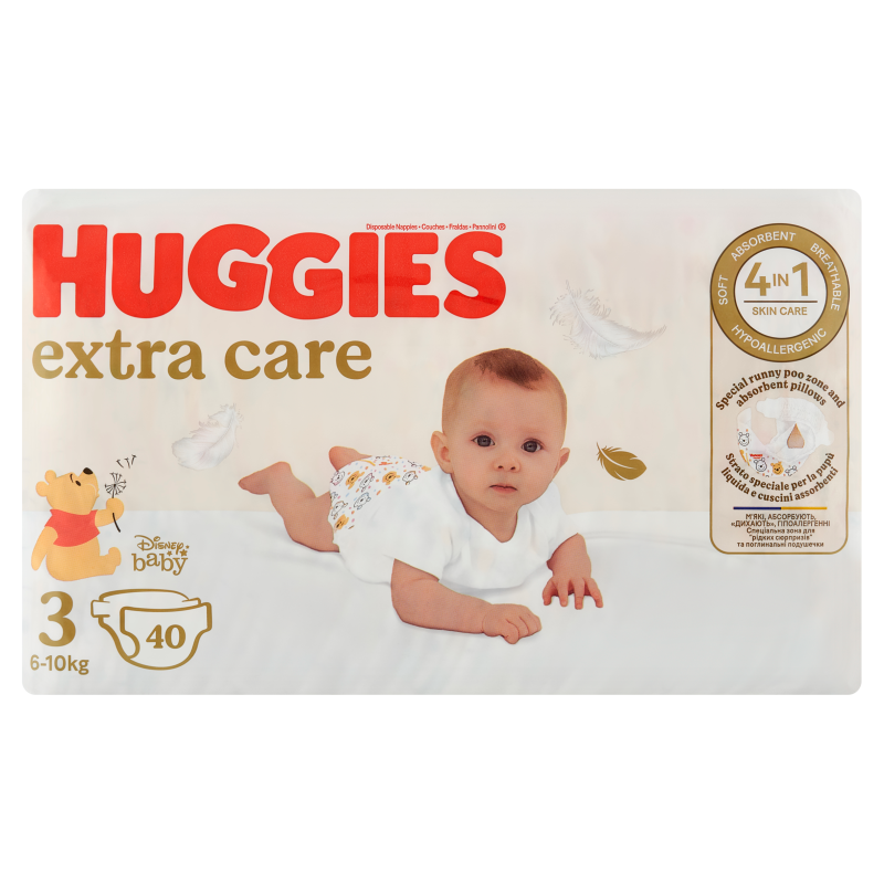 HUGGIES Extra Care Pieluchy rozmiar 3 (6-10kg) frisco.pl