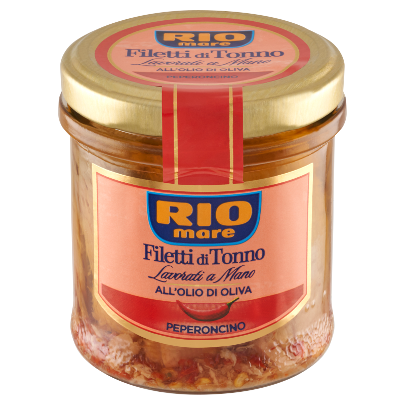 RIO MARE Filet z tuńczyka w oliwie z oliwek z papryczką chili