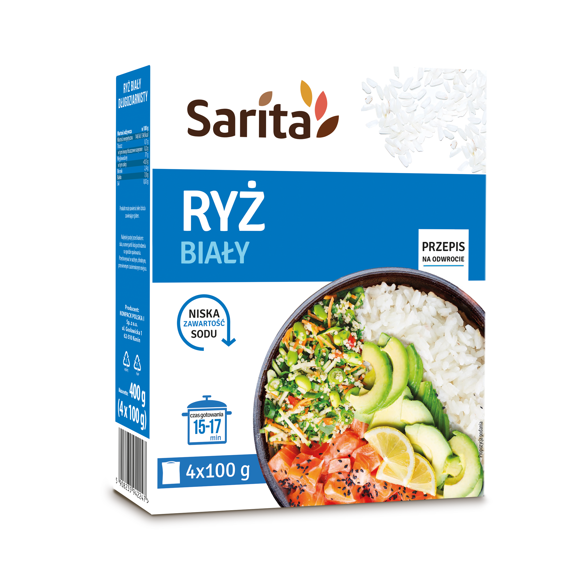 SARITA Ryż biały długi (4x100g)