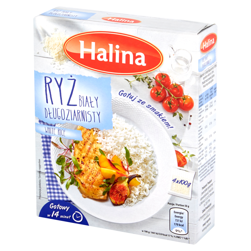 HALINA Ryż biały długoziarnisty (4x100g) frisco.pl