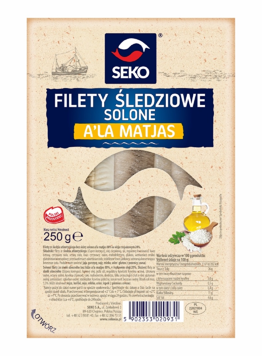 SEKO Filety śledziowe a'la Matjas w oleju - tacka