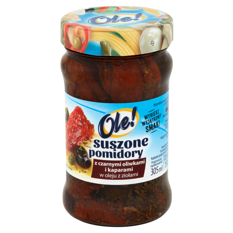 OLE! Pomidory suszone z czarnymi oliwkami i kaparami z ziołami (w oleju) frisco.pl