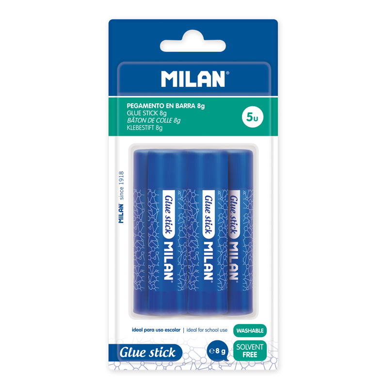 MILAN Klej w sztyfcie 8g, blister 5 szt.