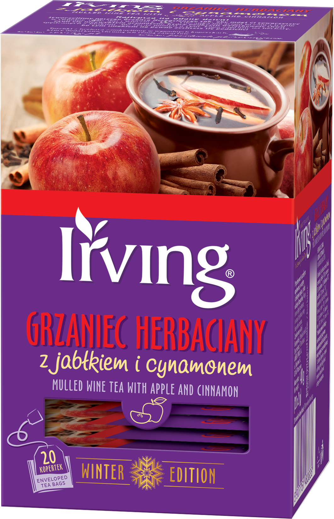 IRVING Grzaniec herbaciany z jabłkiem i cynamonem 20 torebek (saszetki)