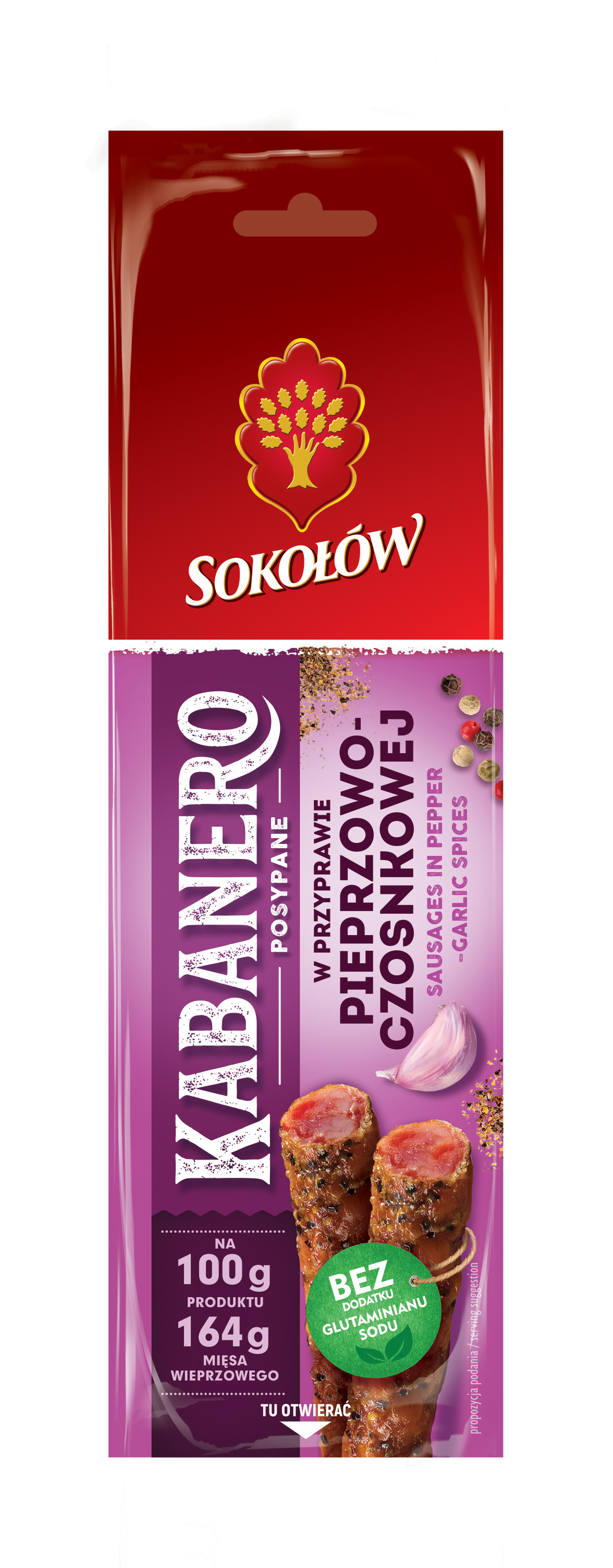 SOKOŁÓW KABANERO kabanosy w przyprawie pieprzowo-czosnkowej