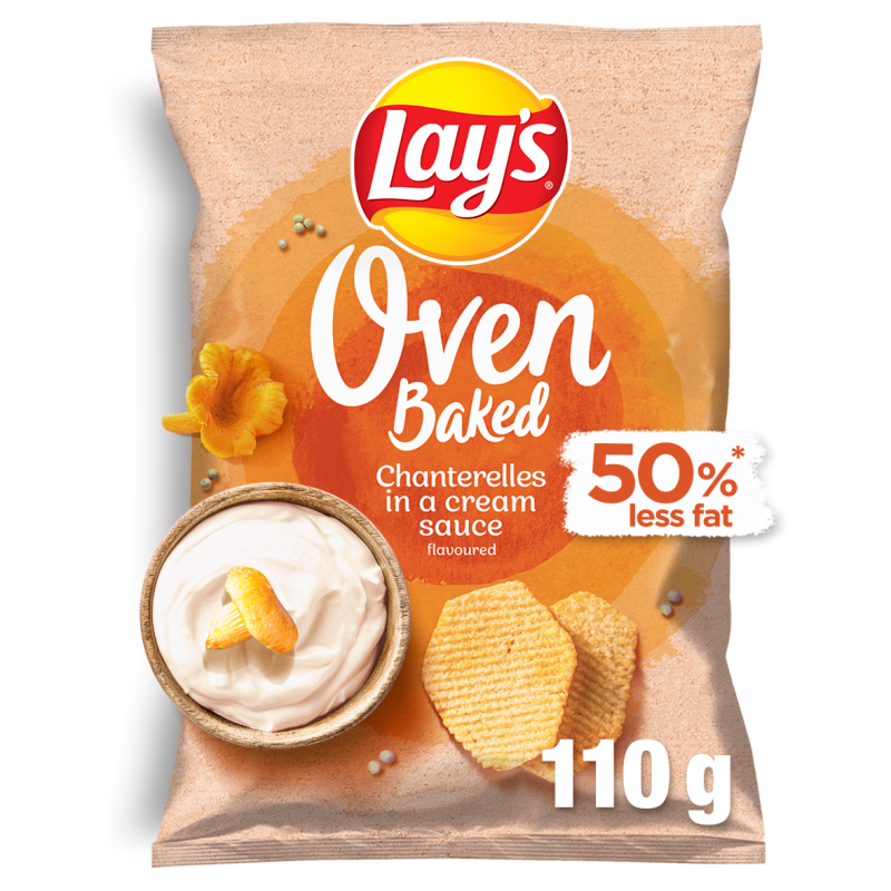 LAY'S Oven Baked Pieczone formowane chipsy ziemniaczane o smaku kurek w śmietanowym sosie frisco.pl