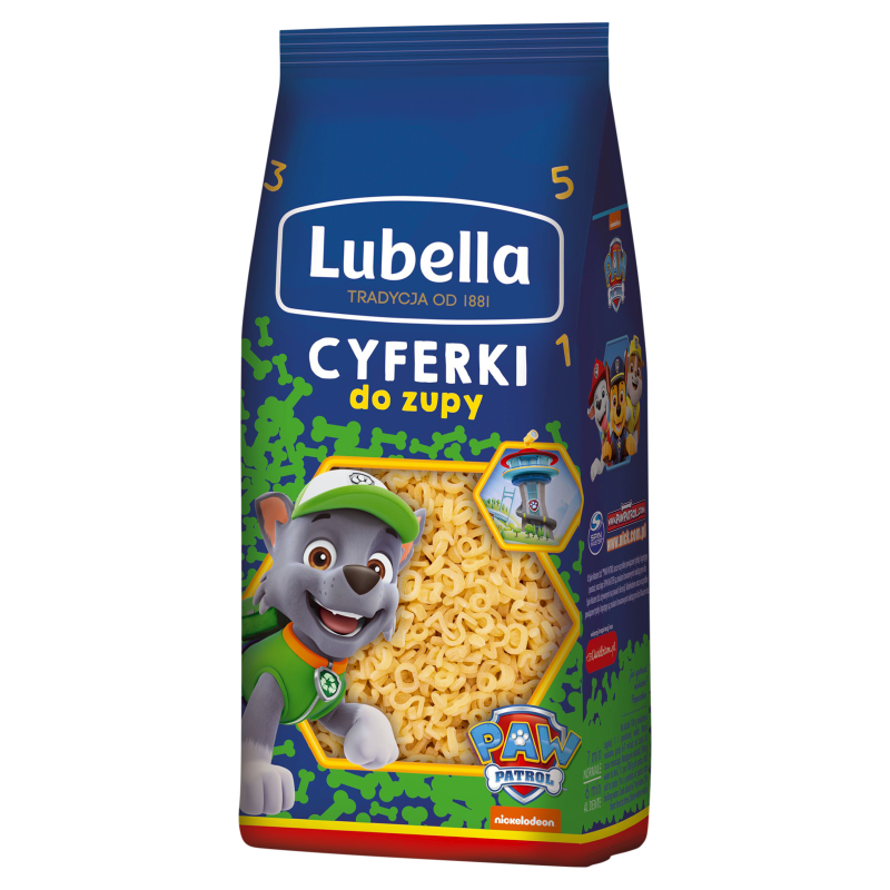 LUBELLA Makaron dla dzieci Psi Patrol - cyferki do zupy