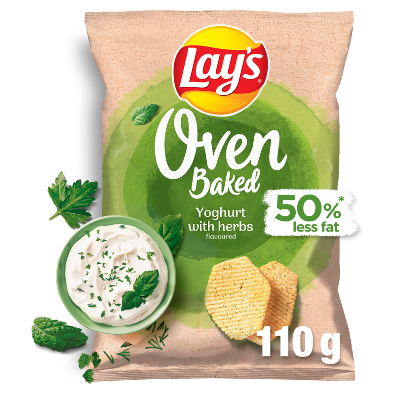 LAY'S Oven Baked Pieczone formowane chipsy ziemniaczane o smaku jogurtu z ziołami frisco.pl
