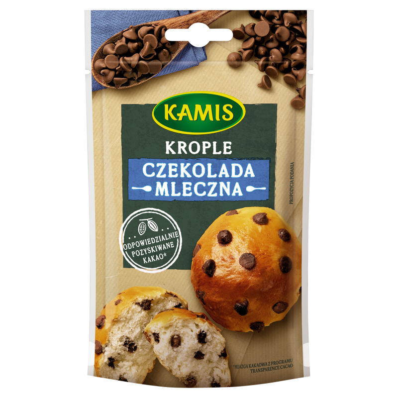 KAMIS Krople z czekolady mlecznej (dekoracyjne)