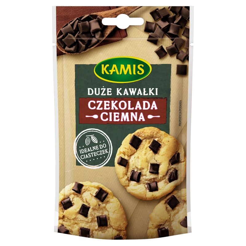 KAMIS Krople duże z czekolady ciemnej (dekoracyjne)