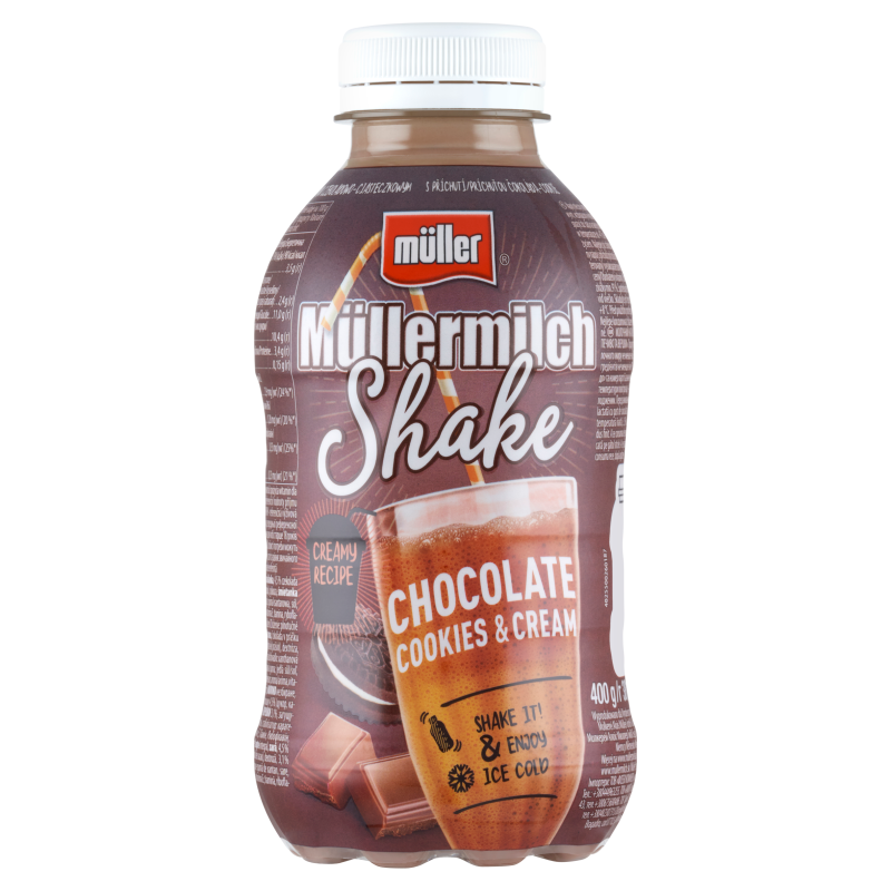 Müllermilch Shake Napój mleczny o smaku czekoladowo-ciasteczkowym frisco.pl