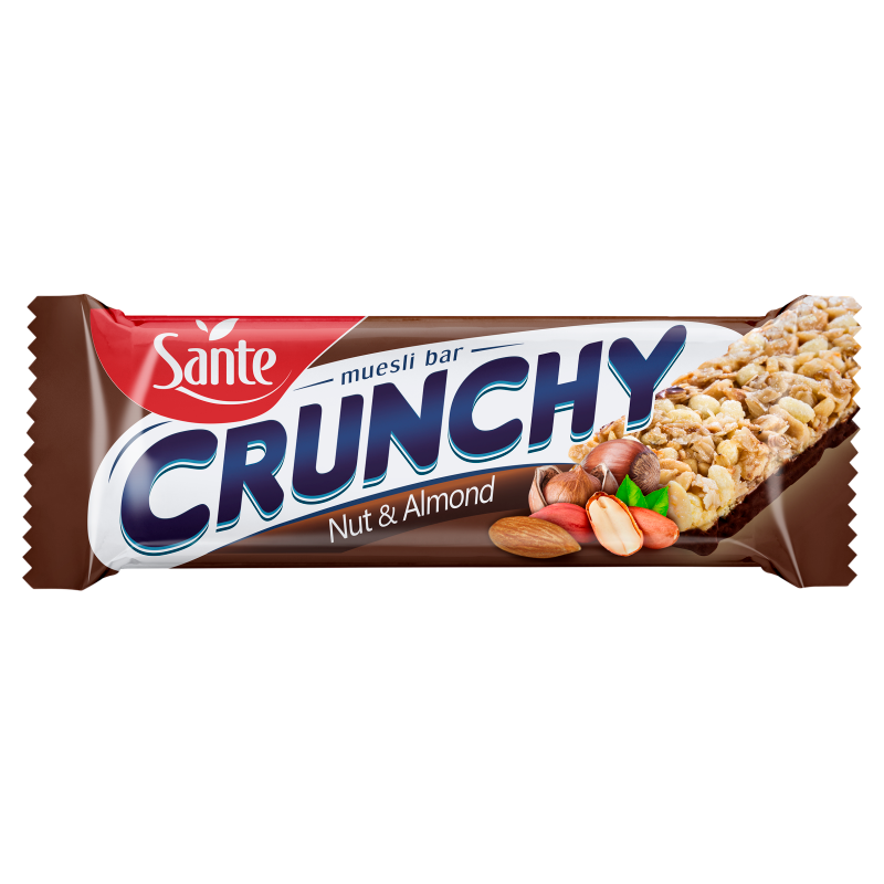 SANTE CRUNCHY Baton orzechowo-migdałowy w polewie czekoladowej