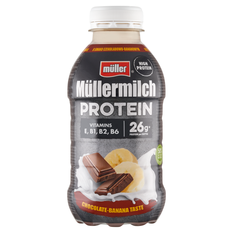 Müllermilch Protein Napój mleczny o smaku czekoladowo bananowym frisco.pl