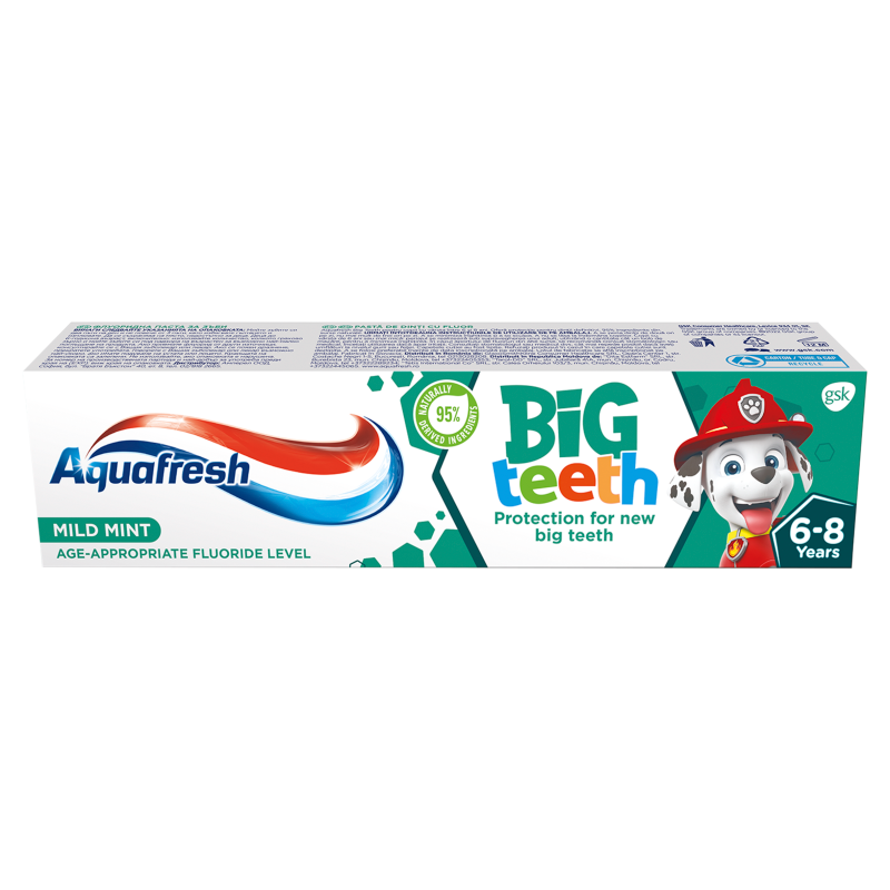 AQUAFRESH BIG teeth Pasta do zębów dla dzieci 6-8 lat Psi Patrol frisco.pl