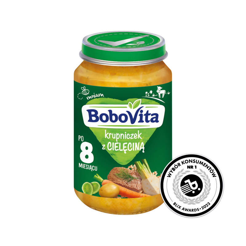 BOBOVITA Zupka Krupniczek z cielęciną - po 8 miesiącu frisco.pl