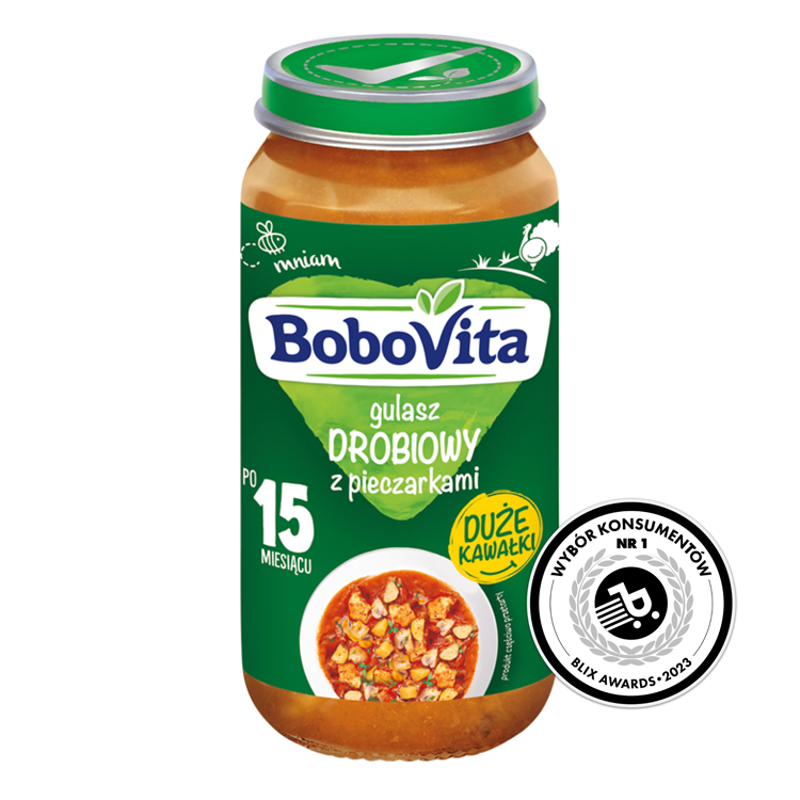 BOBOVITA Gulasz drobiowy z pieczarkami po 15 miesiącu